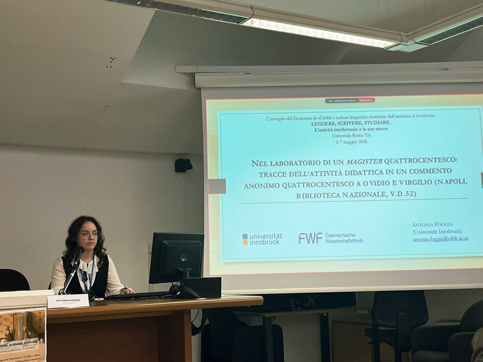 Antonia Foggia Gives a Talk at Roma Tre University