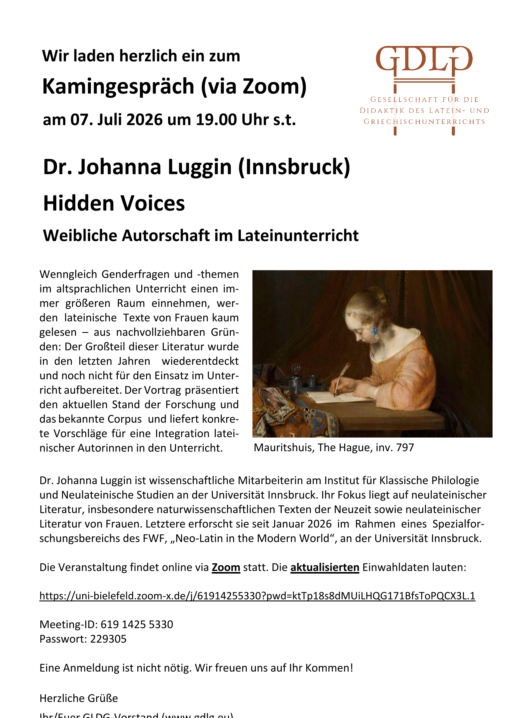 Johanna Luggin’s “Fireside Chat” about Latin Women Writers in the Classroom