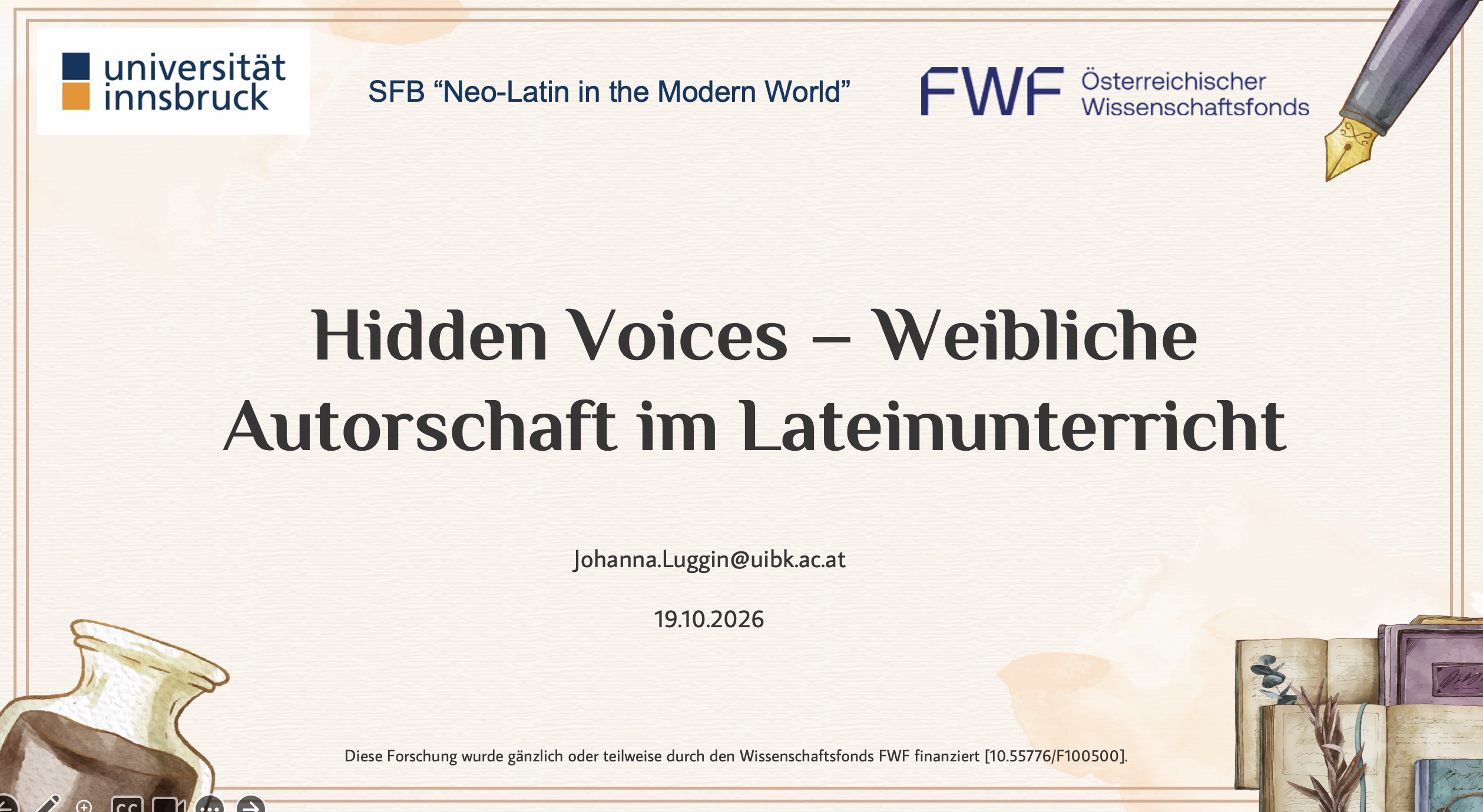 Presentation of Women’s Latin for the South Tyrolean Classroom by Johanna Luggin